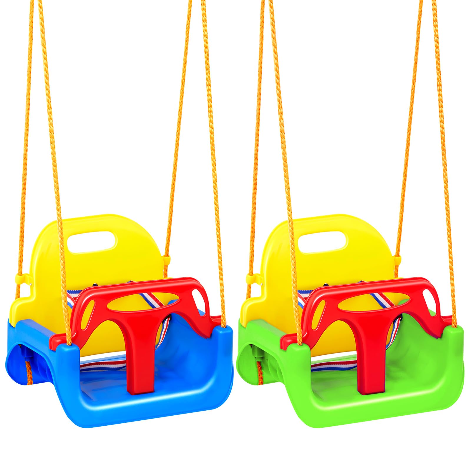 Photo 1 of 2 Pcs Swing Seat for Baby Toddler Kids, Secure and Snug 3 in 1 Toddler Swing Chair Detachable Anti Flip Toddler Swing Seat for Playground Indoor Outdoor Outside Backyard Tree Swing Set