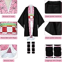 Vista 3 de MEEZY Disfraz de kimono de anime japonés de 13 piezas, disfraz de Halloween para adultos