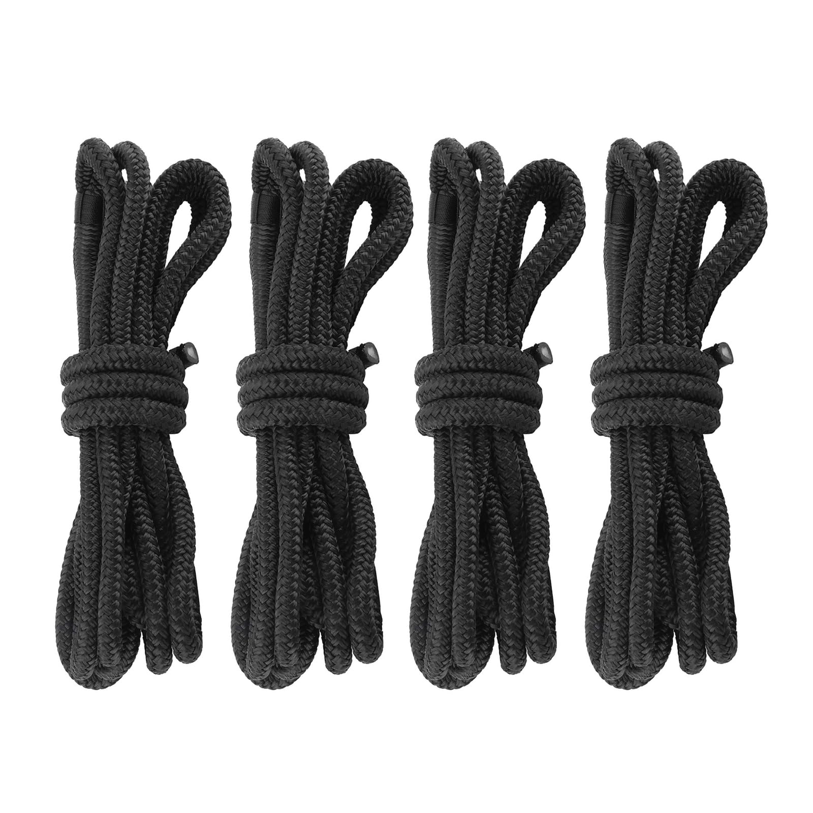 FreeTec 4-częściowa linka do łodzi Fenderleine Nylon Dockline cumownicza linka do błotników lina do łodzi z oczkiem 12 mm średnica 4,5 m długości czarna