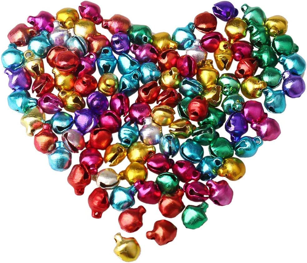 EliteKoopers 6mm Jingle Bell Beads For Xmas Craft Christmas Charms Jewellery Decor Item, Mixed