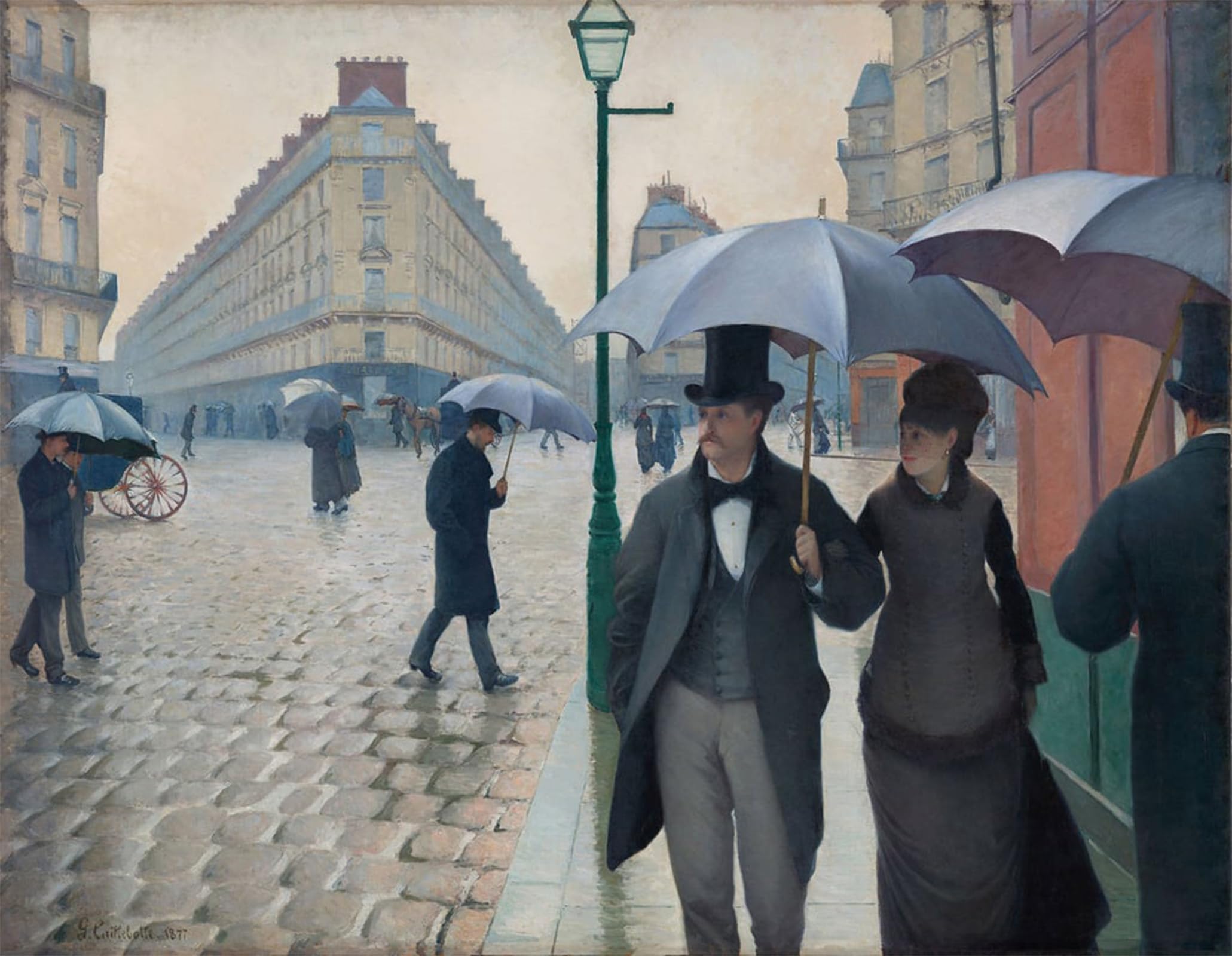 SERENDIPITP Vintage Wall Art Canvas Nordic Poster Canvas Print Picture Paris Street Rainy Day by Gustave Caillebotte Wall Art Poster for Home Decor 60x90cm