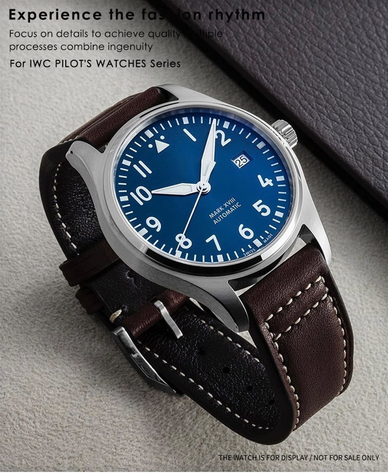 Dla IWC IW3777 IW3270 Mark 18 Big Pilot's Watch Strap Miękkie bransoletki ze skóry bydlęcej 20mm 21mm 22mm skórzany pasek do zegarka