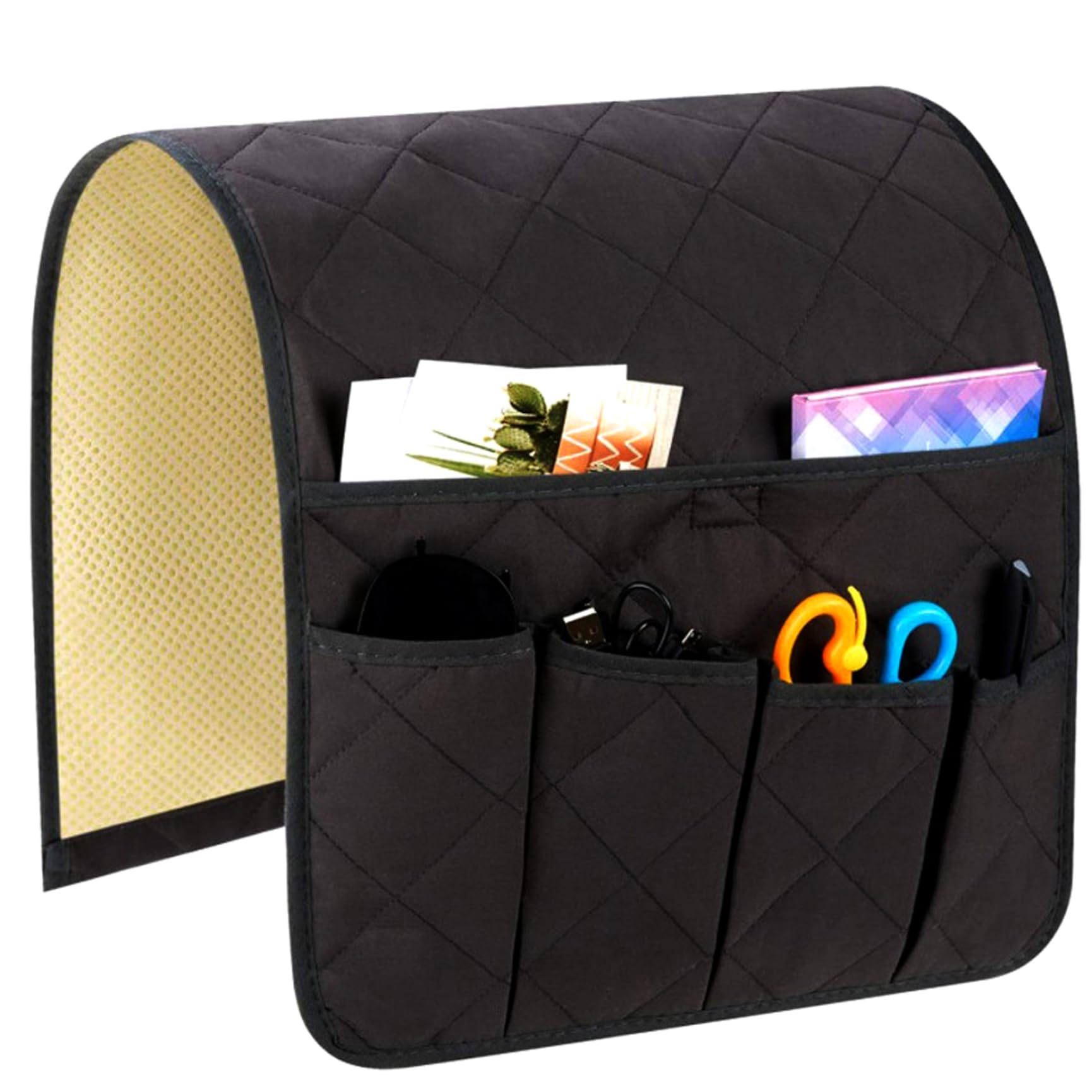 Caddy de sofa para sillon reclinable con 5 bolsillos organizadores de mandos y libros