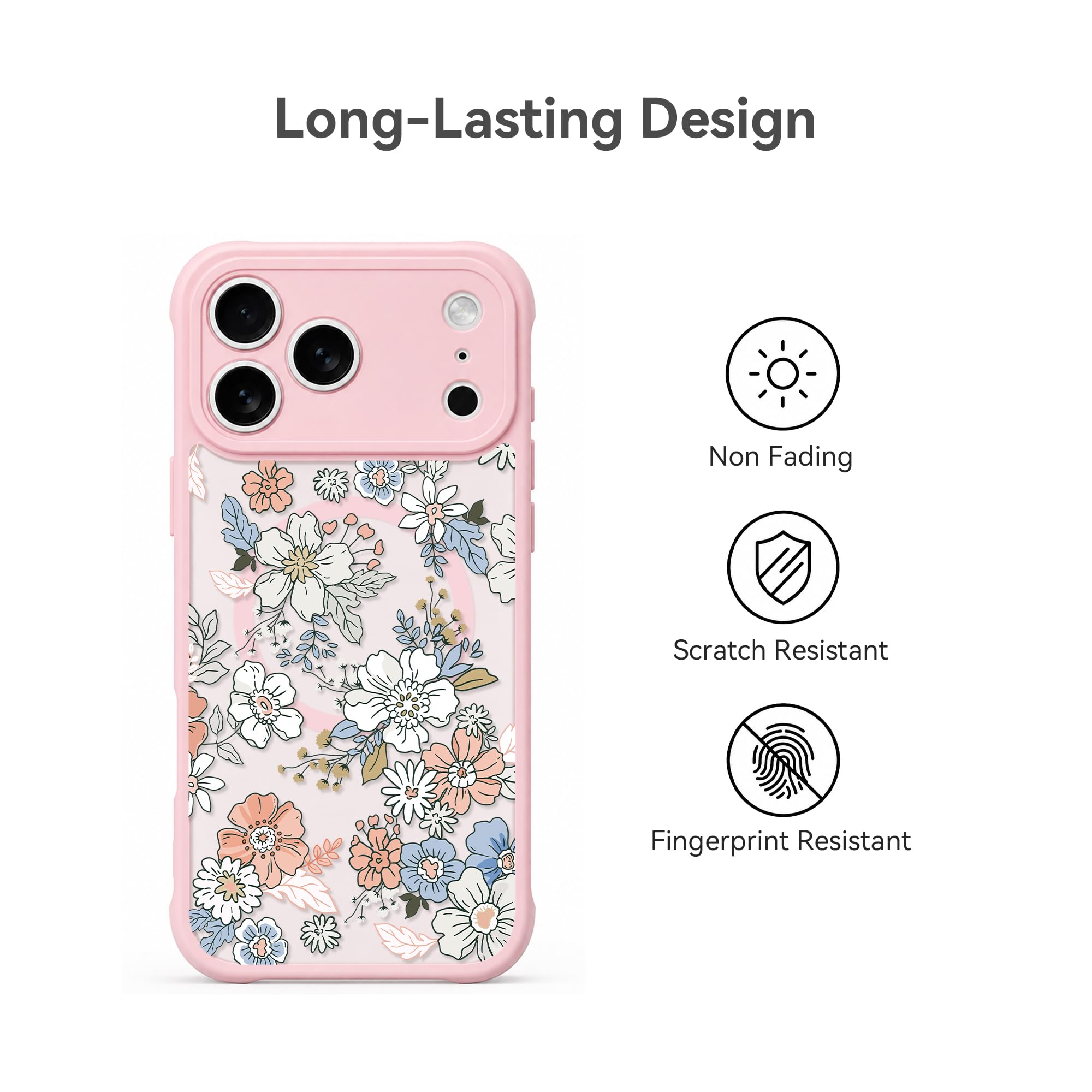 Coque esthétique rose pour iPhone 12 Pro Max, jolie fleur