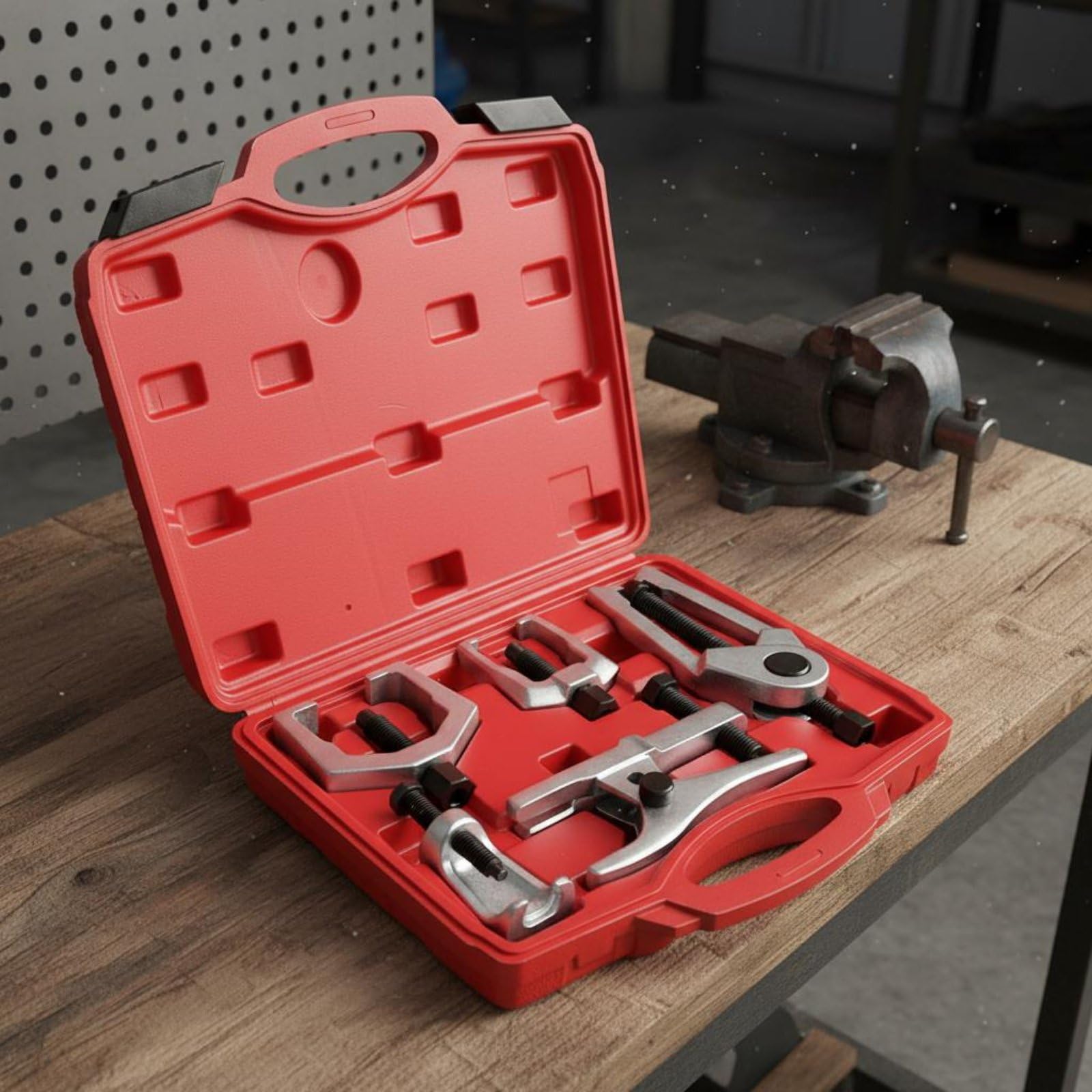 Estrattore Snodo Sferico Kit Attrezzi Chassis Separatore Sospensione Smonta Testine Tirante Lega Acciaio Operazioni Veloci Adatto per Garage Servizio Anteriore, Rosso