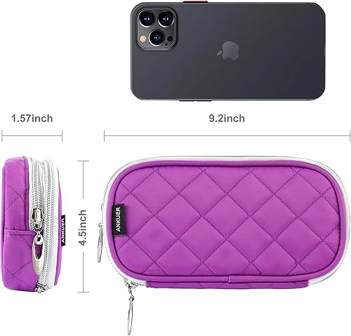 Miniatura 9 de ANKUER Bolsa de maquillaje de viaje, pequeña bolsa de cosméticos, organizador de cosméticos, bolsa de regalo para mujeres (rojo rosa)