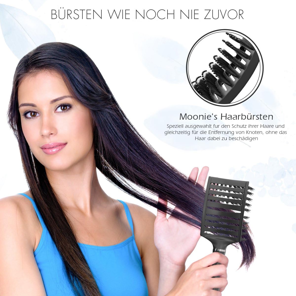 Moonie's Dertangler Hairbrush, Premium Detangling Brush, For Wet & Dry Hair - Image 4