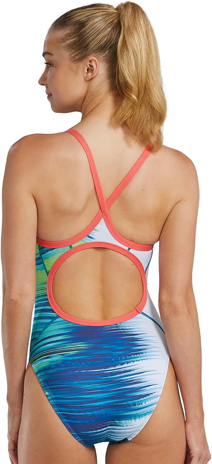 TYR Women's Durafast Elite Diamondfit Swimsuit, White/Multi, 32