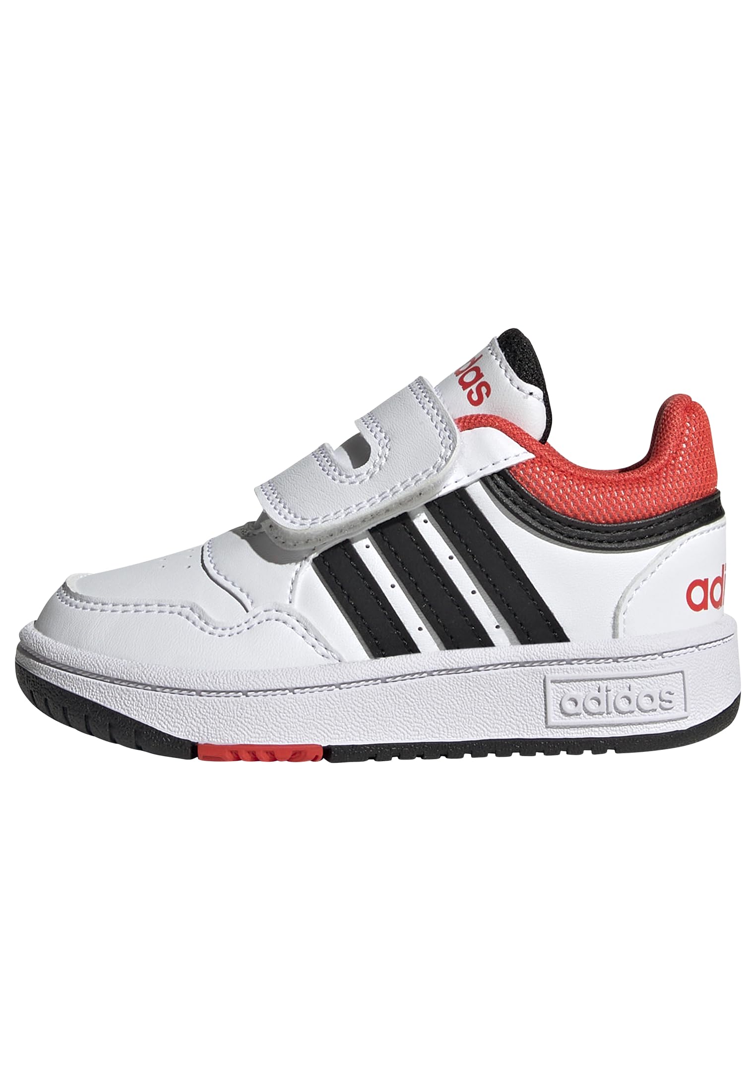 adidas Hoops Shoes, Cloud White/Core Black/Bright Red, 3 UK
