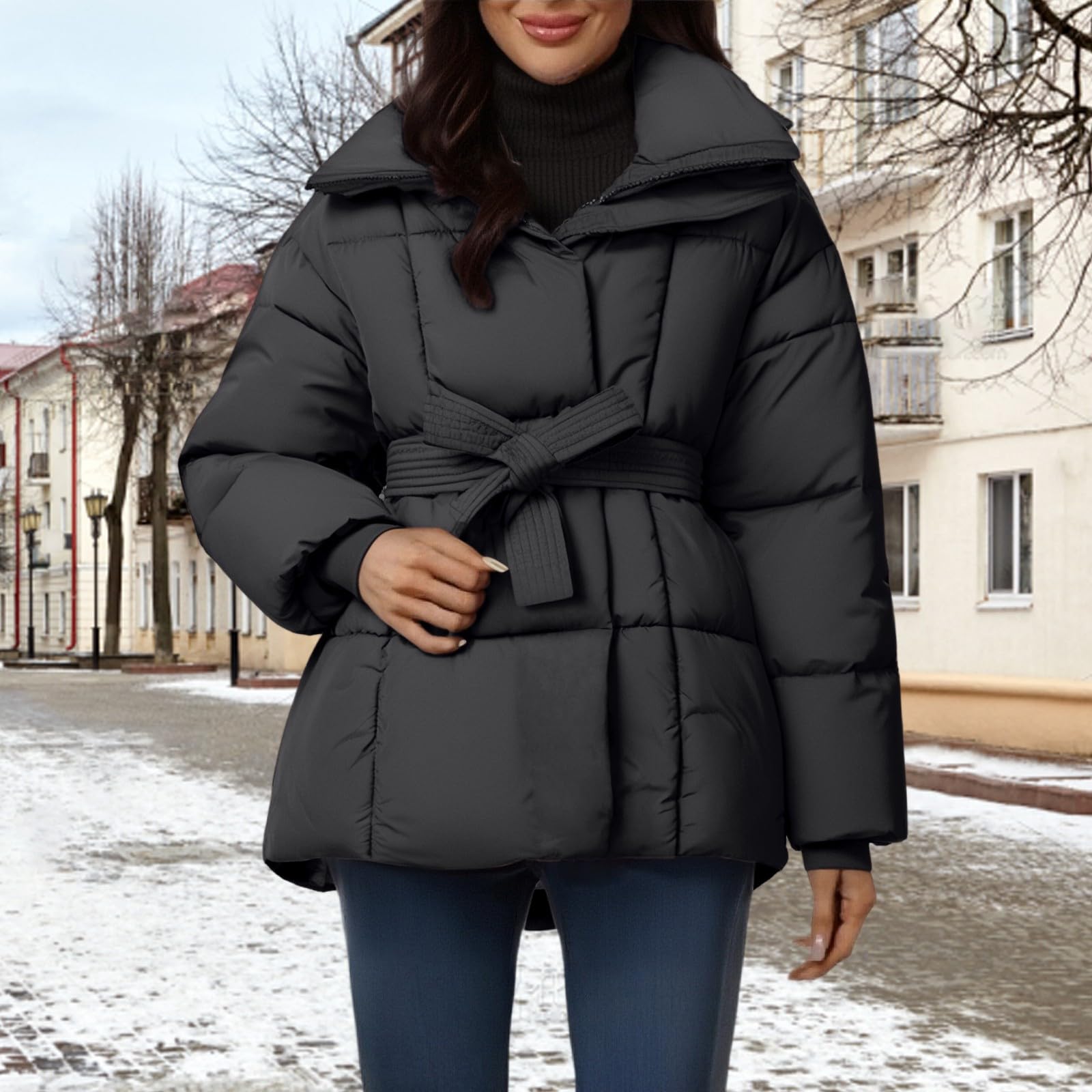 Chaqueta acolchada ligera con capucha para mujer, chaqueta de invierno larga, abrigo de plumón, abrigo de invierno cálido, parka de invierno resistente al viento, chaqueta de plumón, chaqueta de