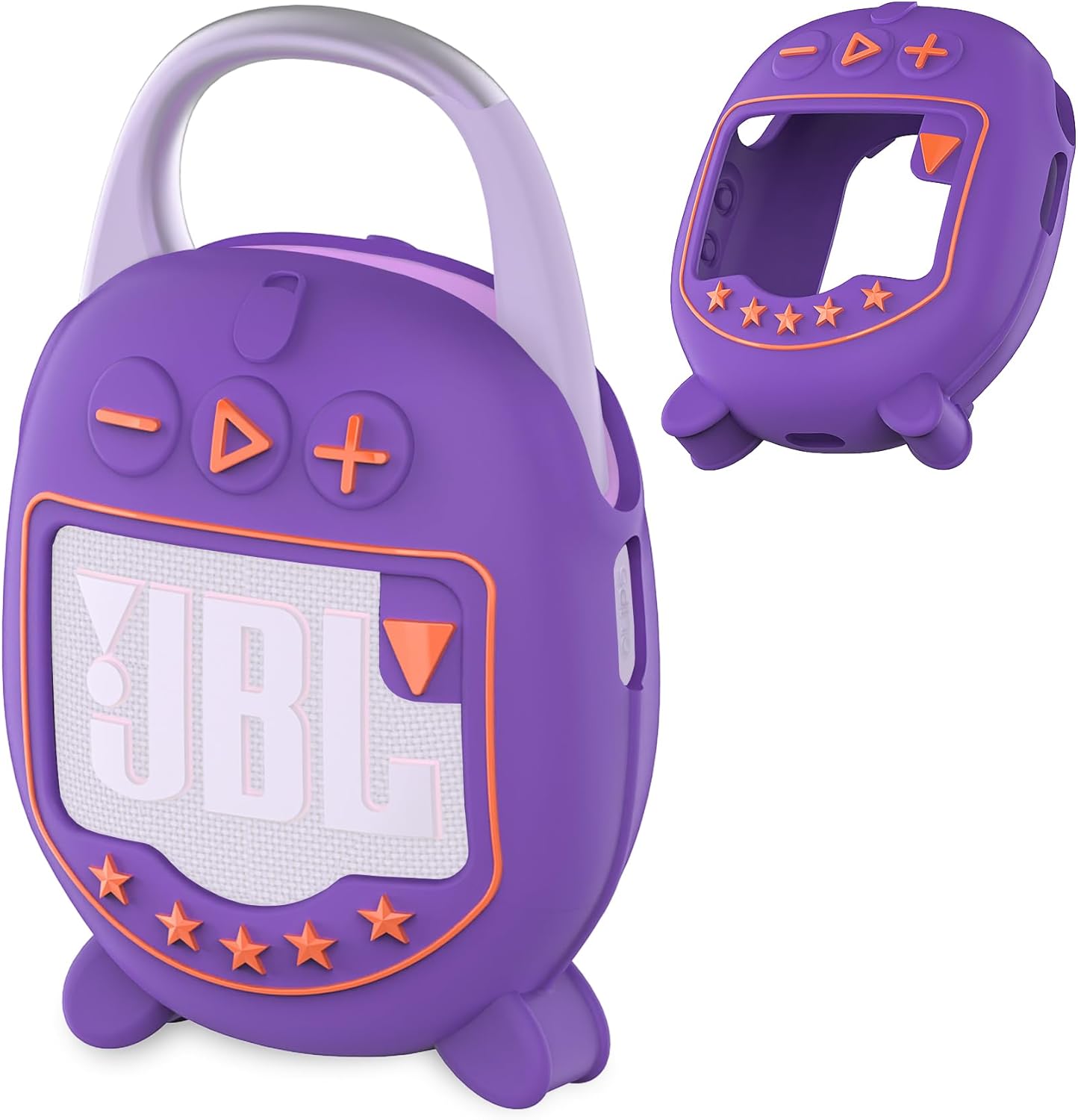 JCHPINE Silicone Cover Case for JBL Clip 5 Ultra Portable Bluetooth Speaker, Protective Skin Accessories for JBL Clip 5 Pro Sound Bluetooth Speaker Stand Up (Only Case) (Purple)