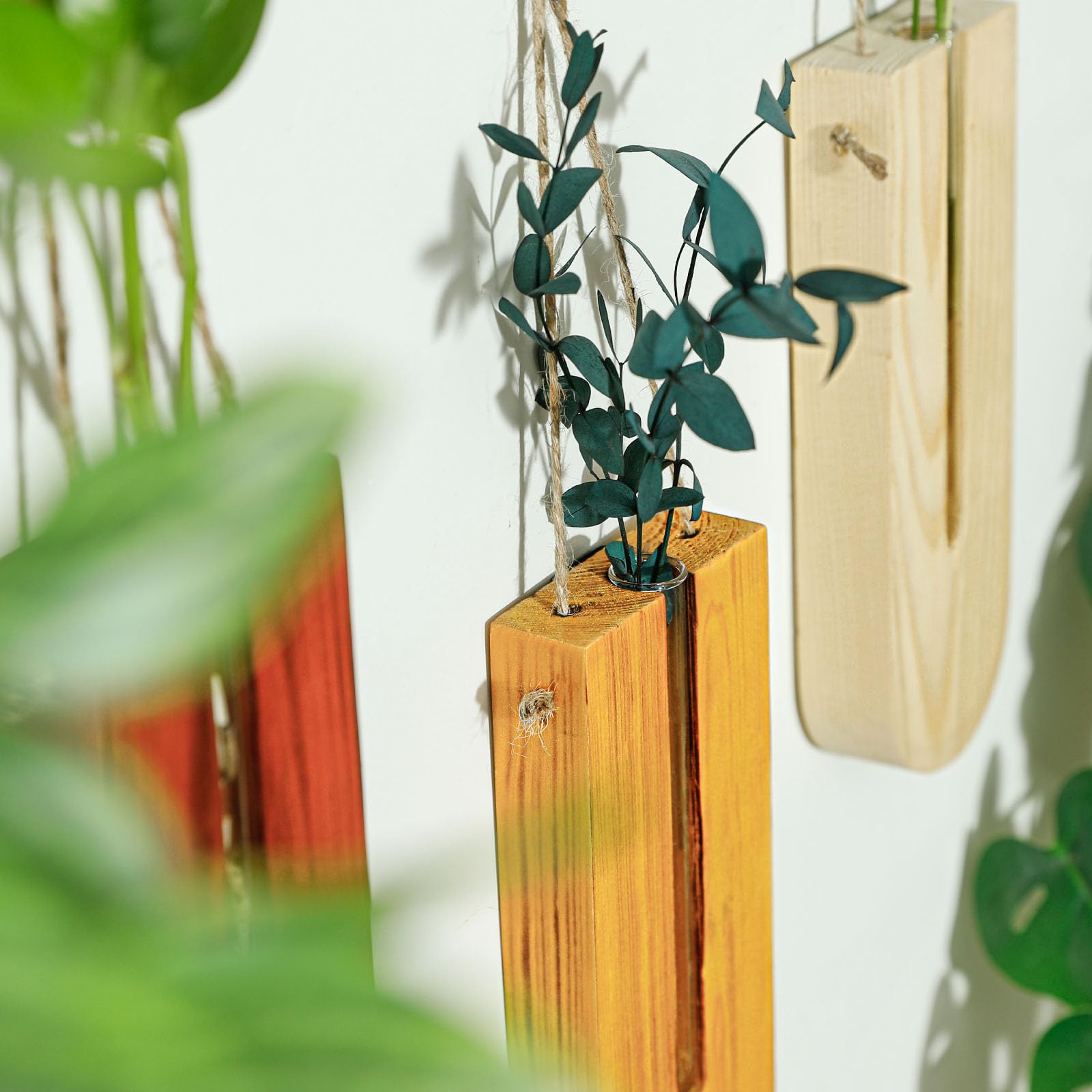 Hanging Planters For Dried Flowers 2-Piece Wood Wall Planter Set For ...