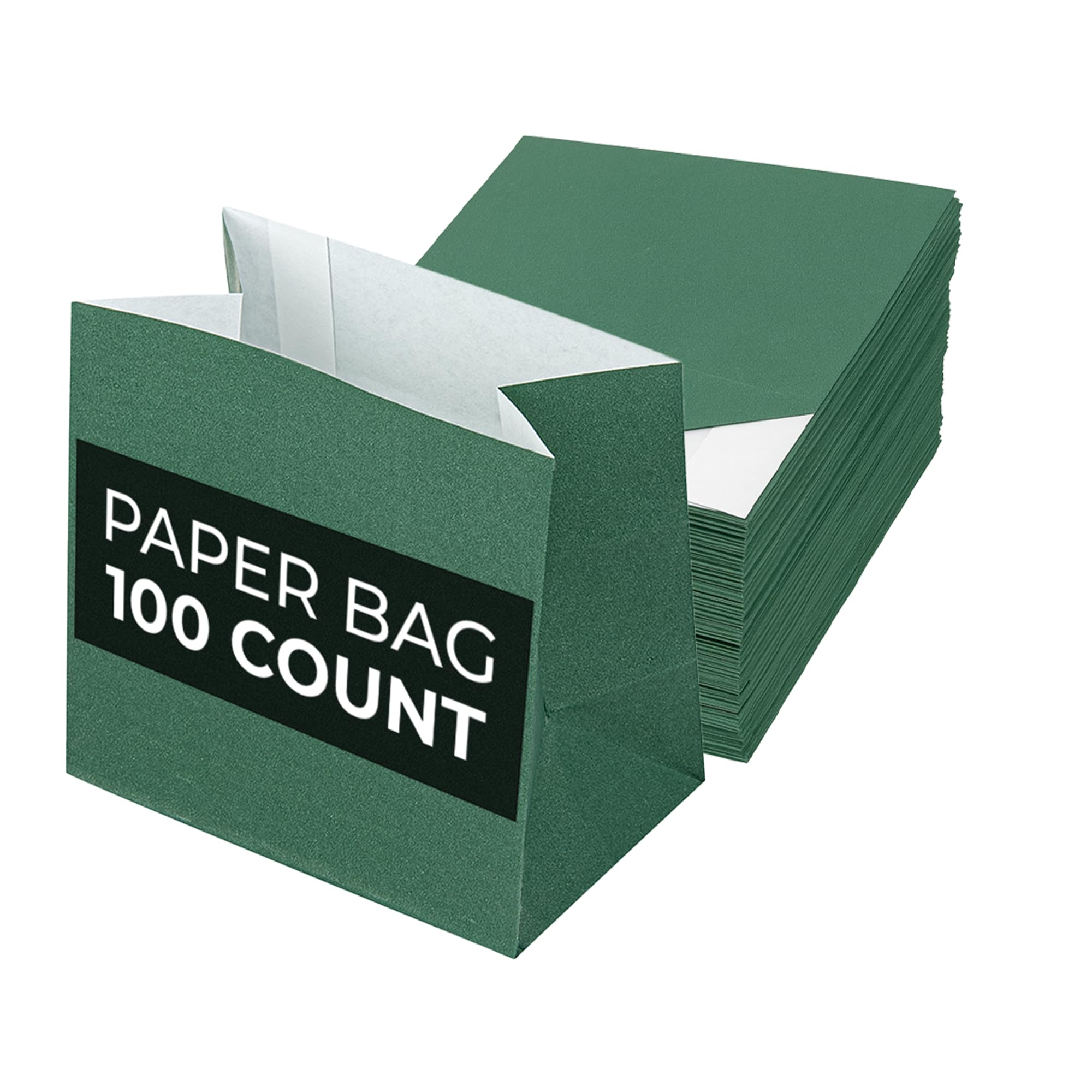 Photo 1 of Restaurantware Small Snack Bags 100 Count 4 x 2.25 x 3.75 Inches Paper Concession Food Bags Recyclable Compact Packaging Green