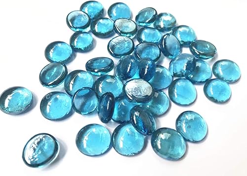 Miniatura 3 de Briliant Shop Canicas de guijarros planos, piedras preciosas de vidrio de 1 libra para rellenos de jarrones, dispersión de mesa de boda, decoración