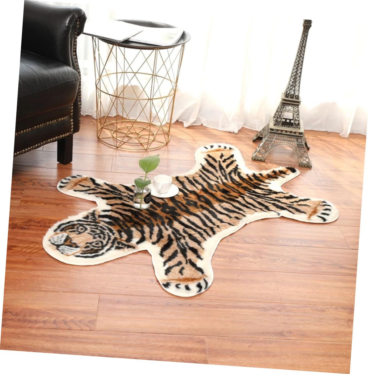 Zerbino Ingresso Antiscivolo a Forma di Tigre 85x110 Cm, Tappetino Decorativo per Pavimenti Domestici Resistente All’usura, Comodo e Lavabile per Casa e Bagno