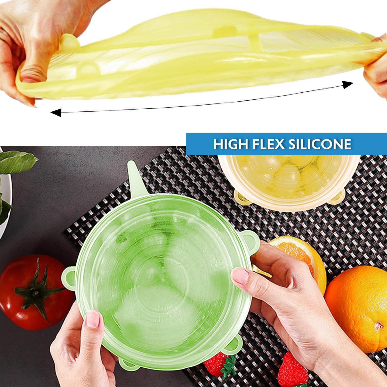 Lot De 3 Couvercles Silicone Réutilisables COYUN – Tailles 10/15/20 Cm, Couvercles Alimentaires Souples Et