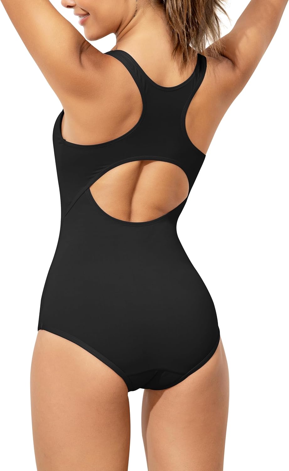 Beautikini Period Swimwear One Piece Leakproof Menstrual Swimsuit Racerback Color Block Bathing Suit for Teen Girls Women - Image 5