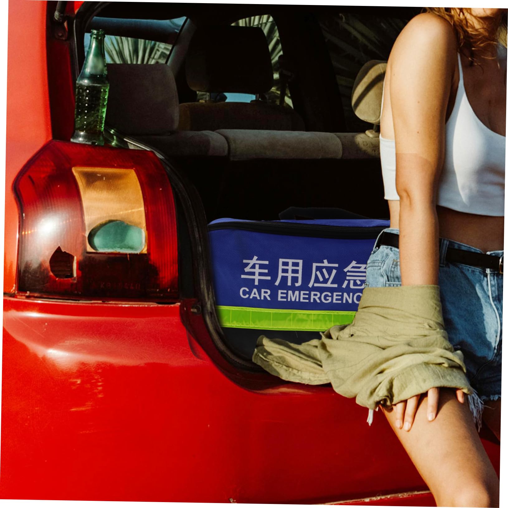 Ciieeo Trousse à Outils pour Véhicule 8 Pièces Multifonctions Compacte, Kit D'assistance Routière Voiture, Matériel Solide pour Intervention D'urgence, Sécurité Automobile