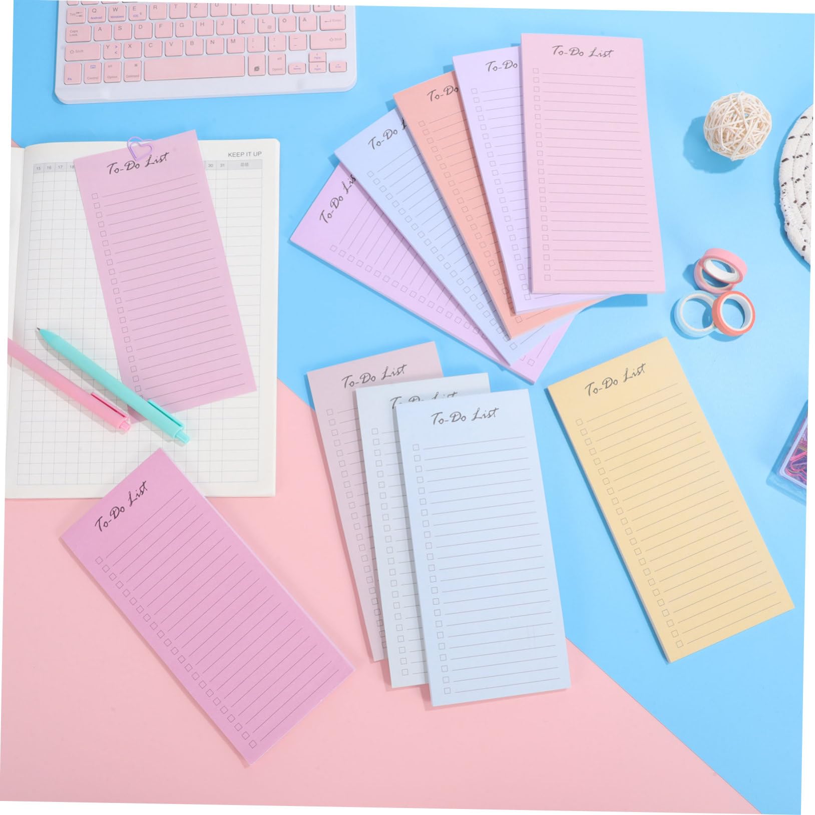 Blocco Note Adesivi To Do 10 Blocchi Carta per Appunti Giornalieri | 50 Fogli per Blocco, Organizzazione Pratica e Formato Portatile, per Scuola e Lavoro