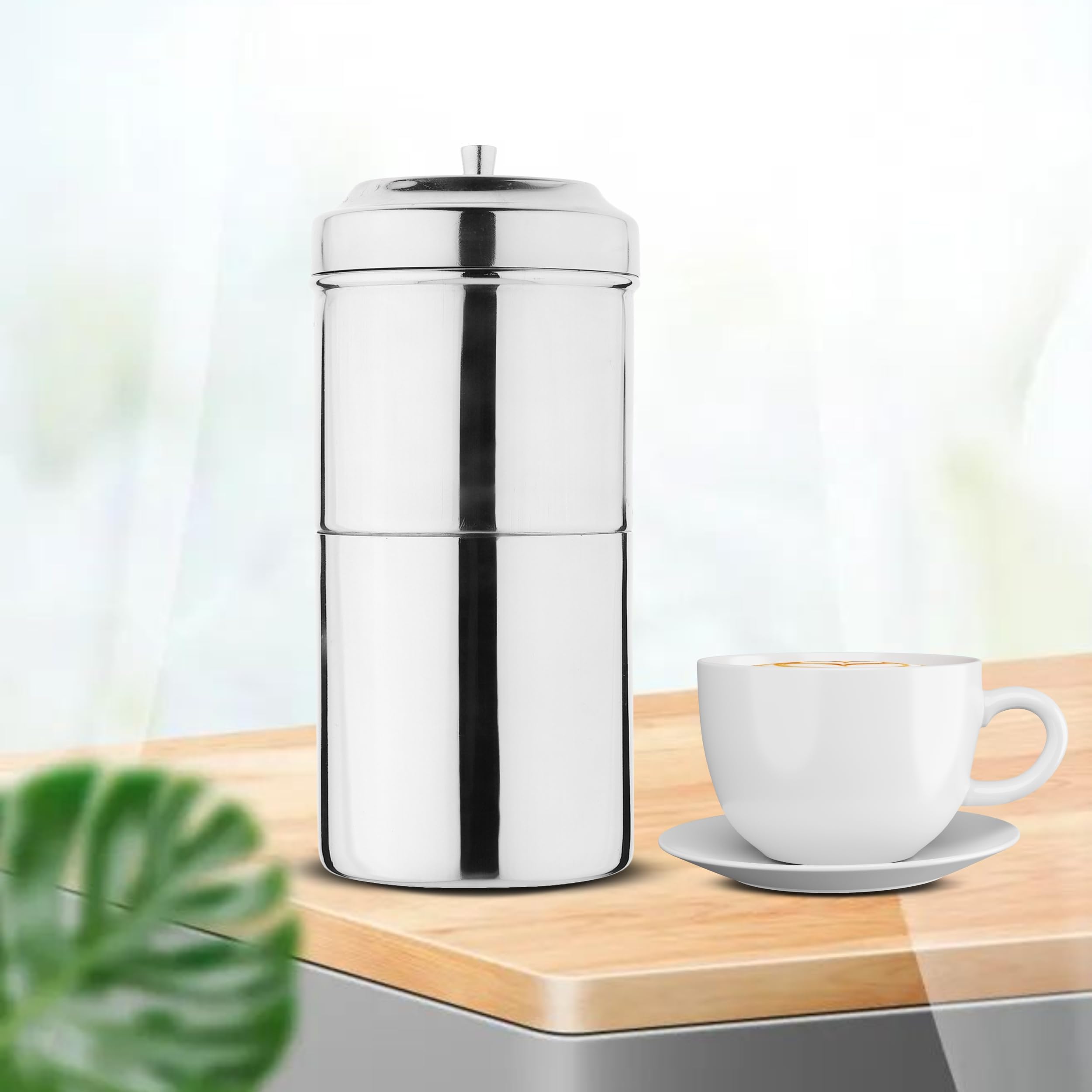 Stainless Steel South Indian Filter Coffee Maker, Tea Pot/Coffee Kettle (300 ml)