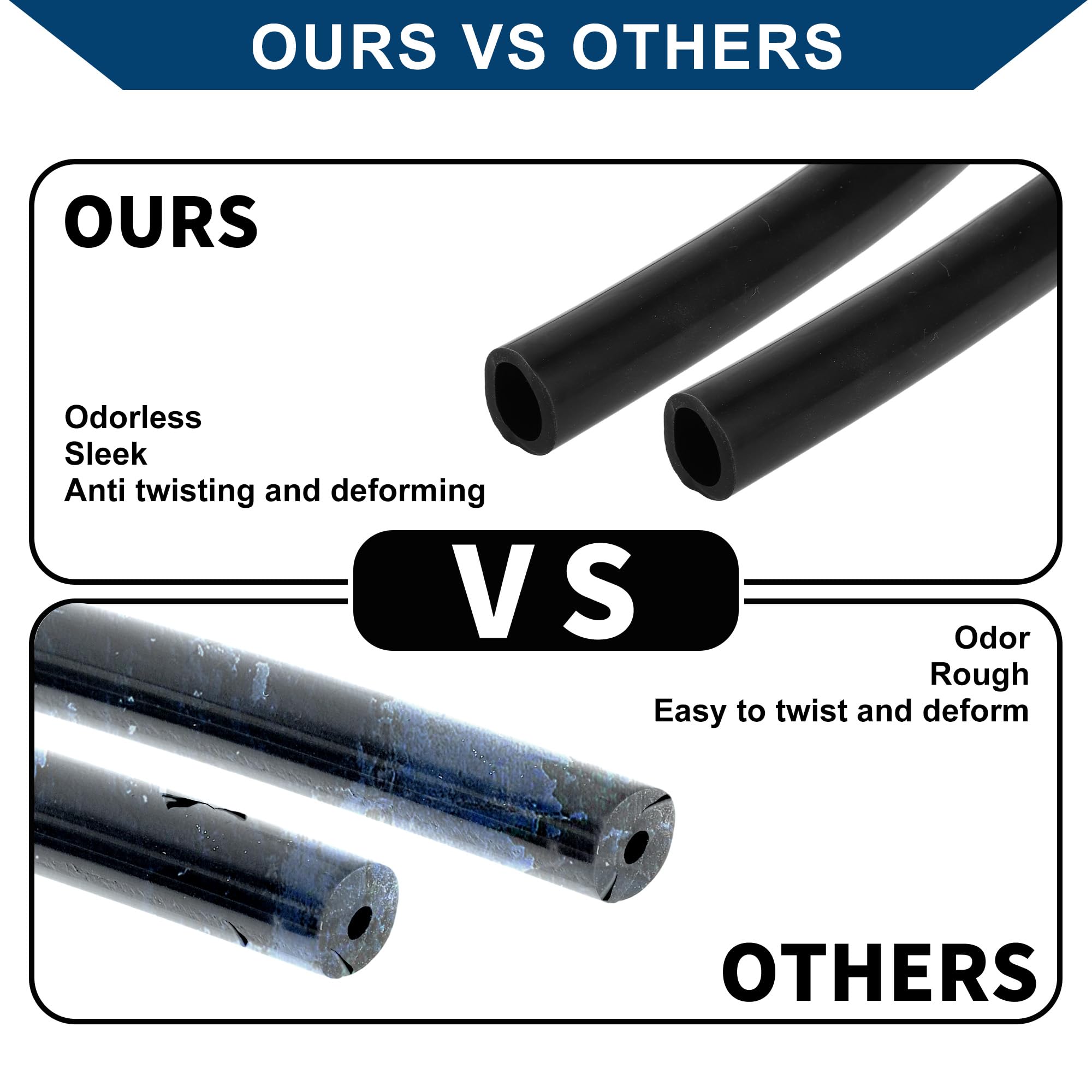 Tubo in Silicone per Aspirazione Tubo per Linea di Aspirazione Automobilistica Ad Alta Temperatura 5.5ft 11/16" 18mm ID 3.5mm Spessore 1 Pezzo Nero