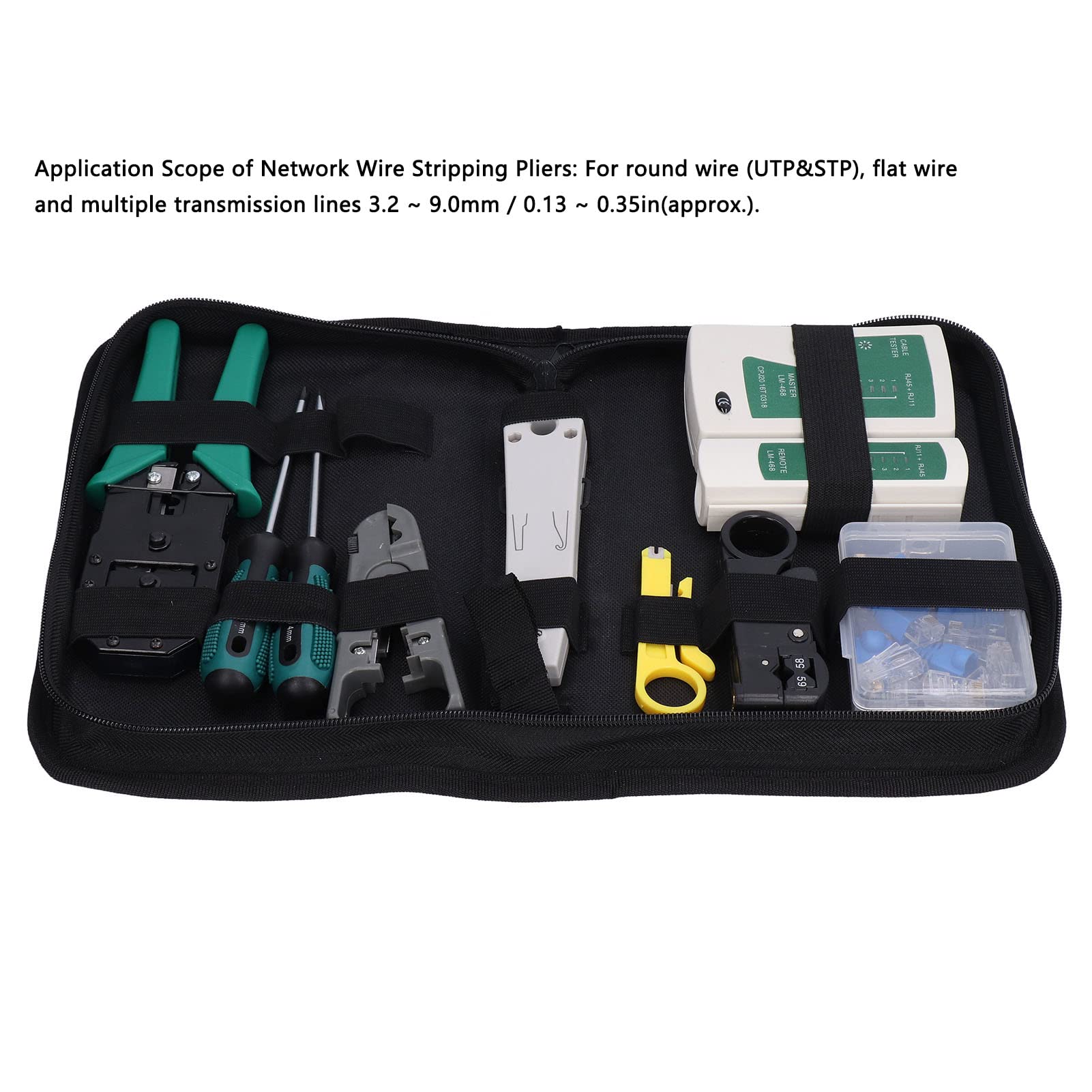 Outil de câble réseau, kit d'outils réseau, kit de sertissage de câble Ethernet portable, kit d'outils de maintenance de réparation de câble réseau pour les tests