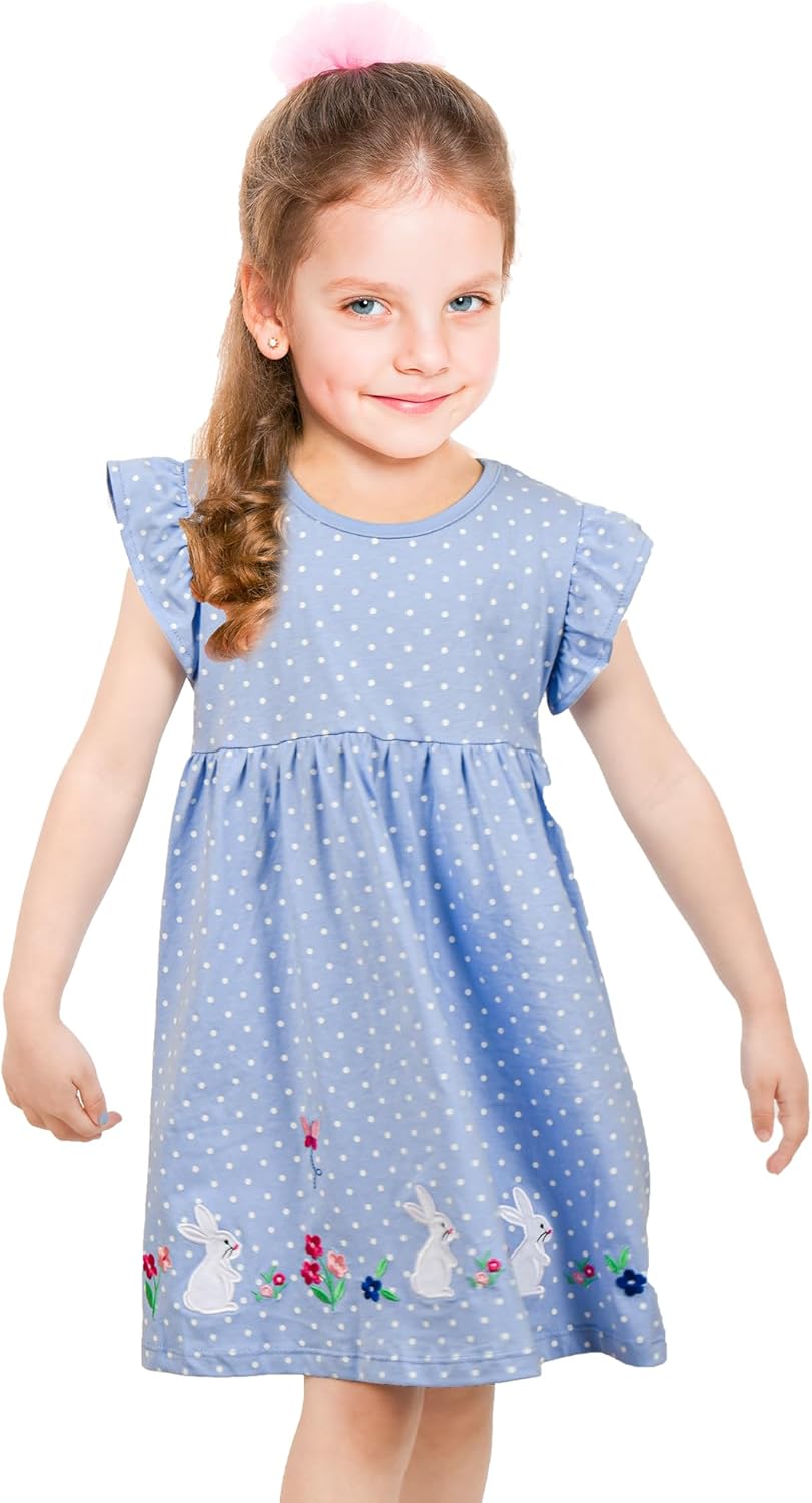 Girls Dress Toddler Kids Flutter Sleeve Summer Dresses Unicorn Swing Casual Sundress Party Playwear Holiday Clothes - Image 2