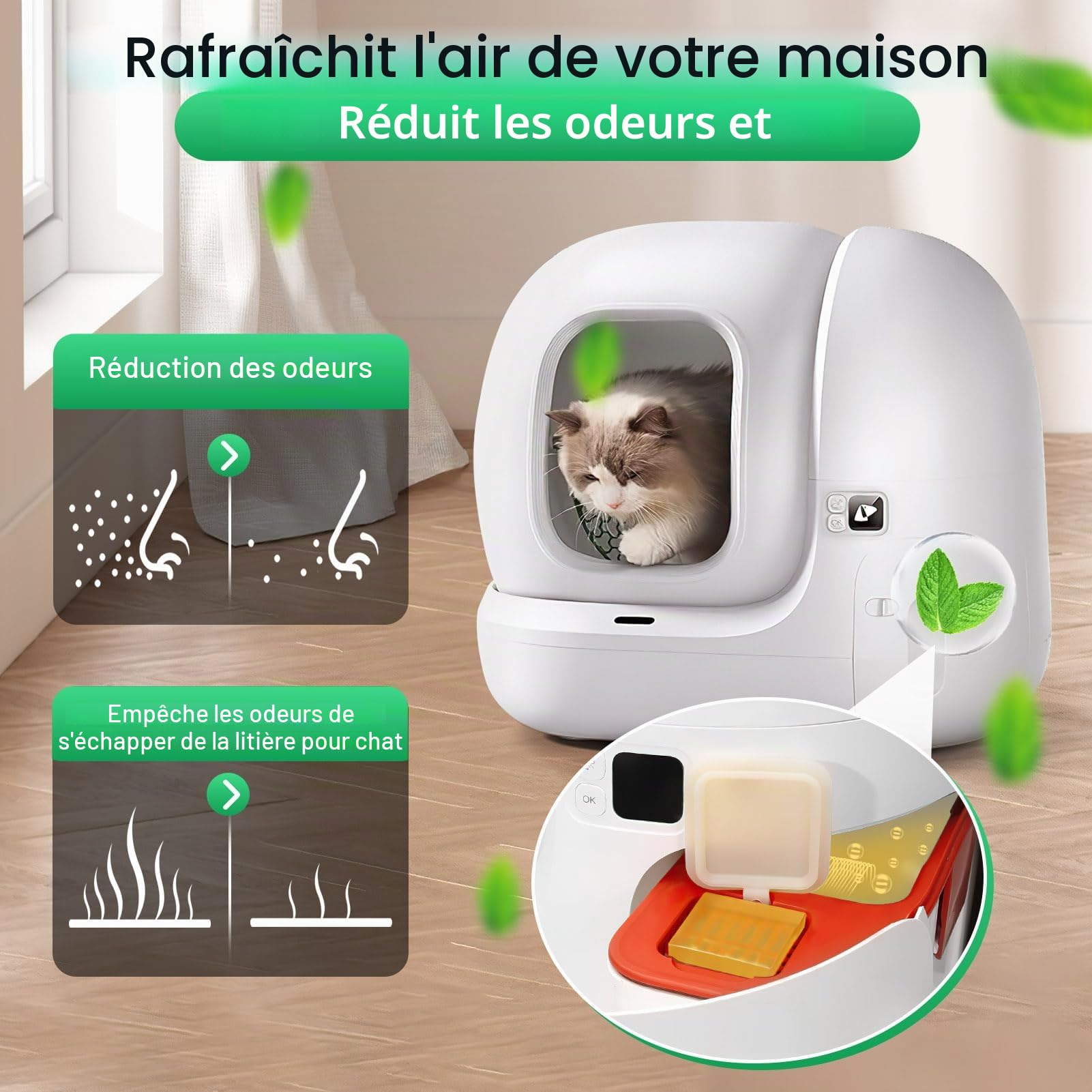 Lot de 6 désodorisants pour litière Pura Max/Pura Max 2 autonettoyant, destructeur d'odeurs N50 pour litière de 76 l, auto-nettoyant, élimine les odeurs, sûr et efficace