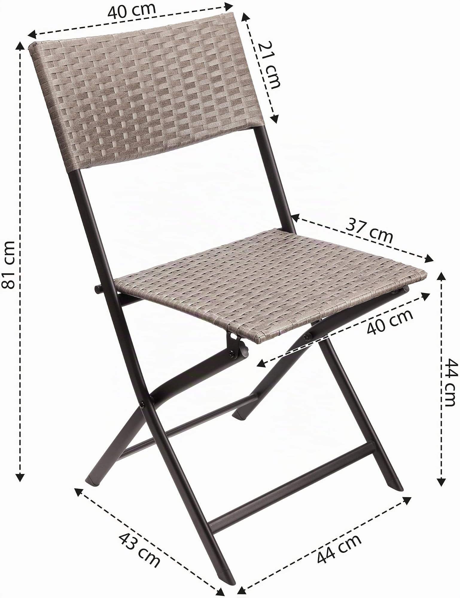 BRUBAKER 4er Set Gartenstuhl Toskana - Polyrattan Klappstuhl