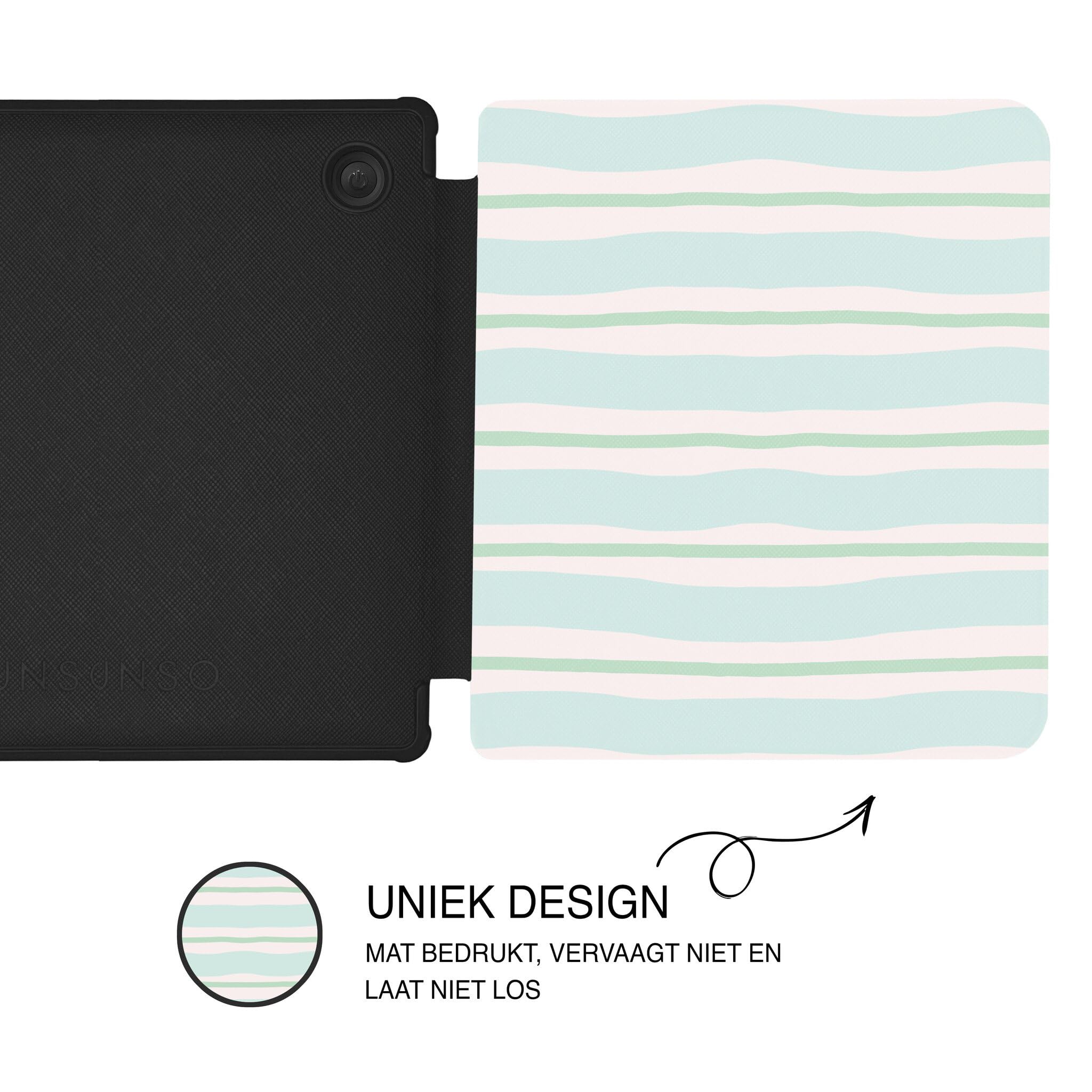 Lunso Compatible avec Kobo Libra Colour Case (7 pouces) - Vegan Saffiano Cuir Sleep Cover - Soft Surf