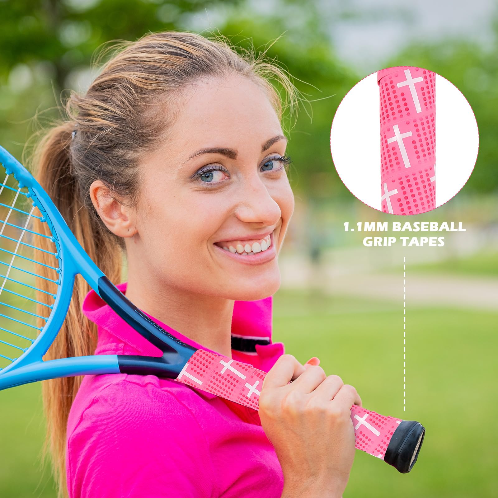 Pushglossy Faith Cross taśmy do kija baseballowego, 1,1 mm, wstępnie przycięta, w pełni samoprzylepna taśma do softballu, antypoślizgowa owijka do kija do softballu, religijna taśma do krykieta