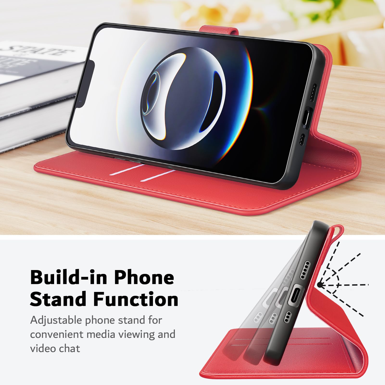 Cover per Iphone 16E / Iphone 17E Libro in Pelle PU, [Con 2 Pezzi