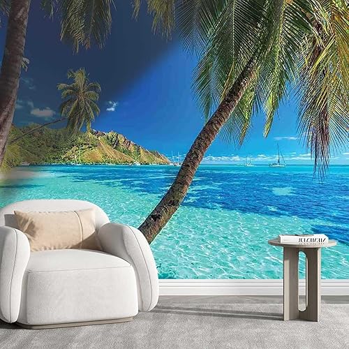 Miniatura 1 de Art Deco Wallpaper Ocean Papel para Pared Decorativo Wall Decor for Bedroom Easy to Remove (W) 31.5" X(H) 24"