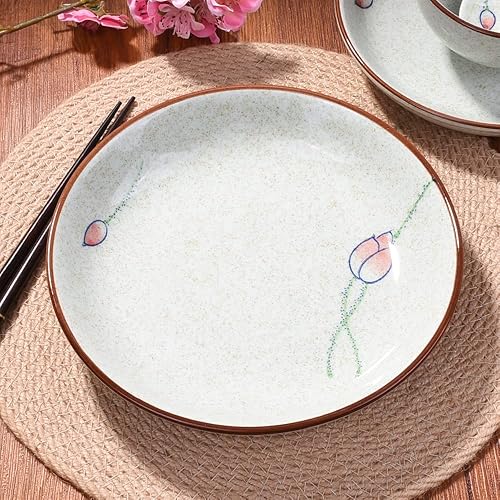 Miniatura 7 de Juego de vajilla de cerámica de 4 piezas platos platos cuencos cucharas juego de vajilla japonesa pintada a mano un buen regalo