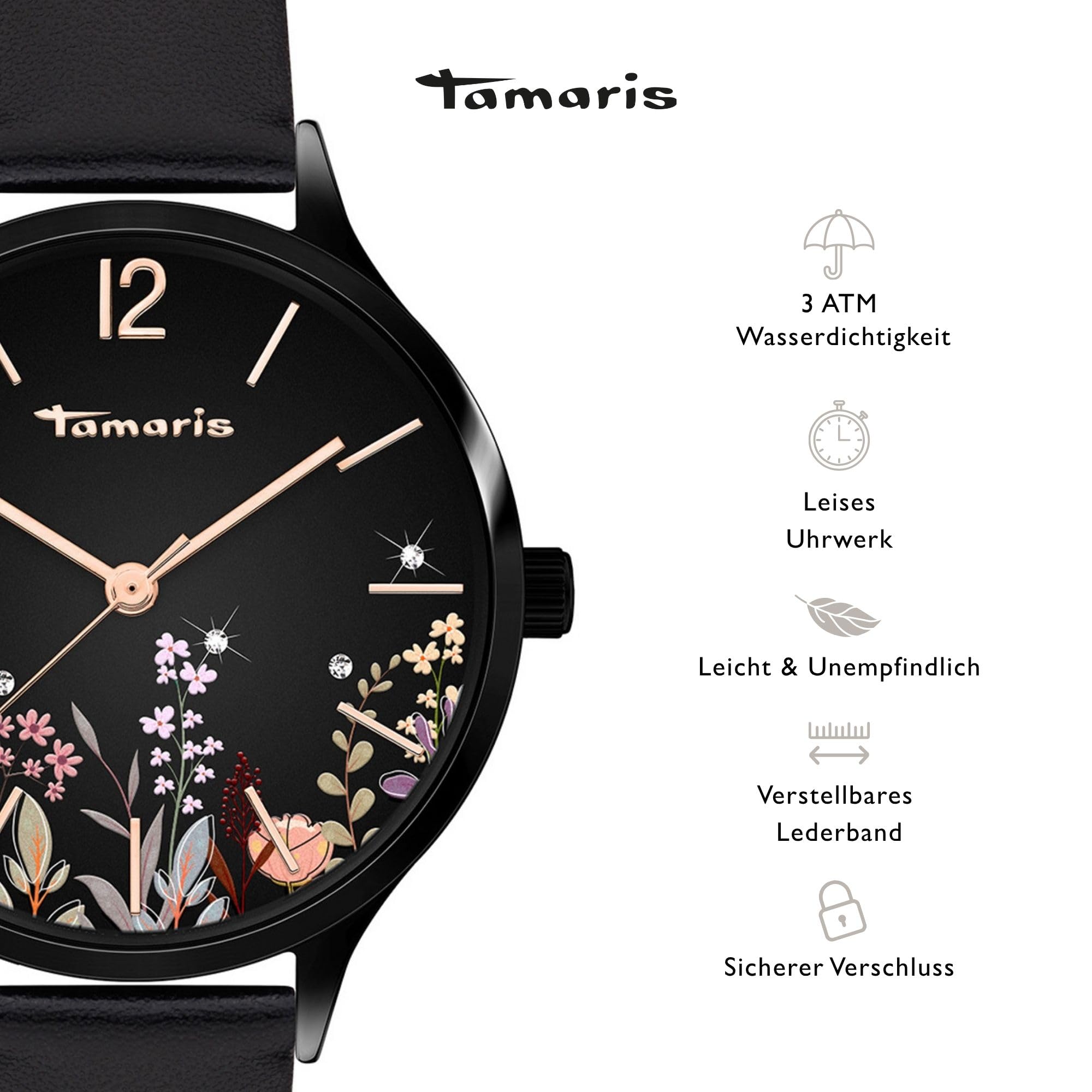 Tamaris Damenuhr - Runde Quarzuhr für Damen