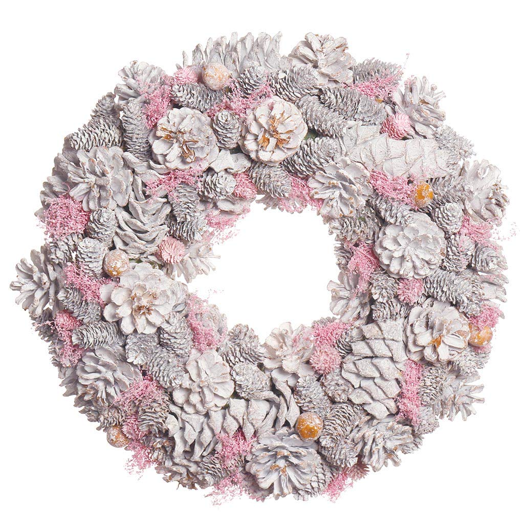 Pink Heather Christmas Wreath Front Door Garland Ornament Wreath Decoration