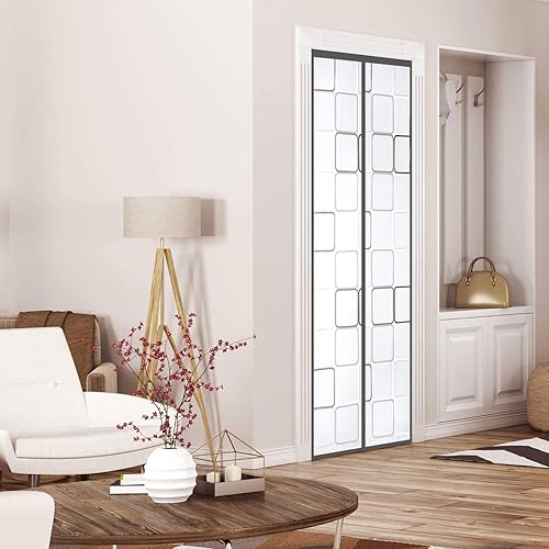 Miniatura 10 de Cortina de puerta aislada, cubierta térmica magnética para puerta, puerta con cierre automático, puerta magnética manos libres para patio, cocina,