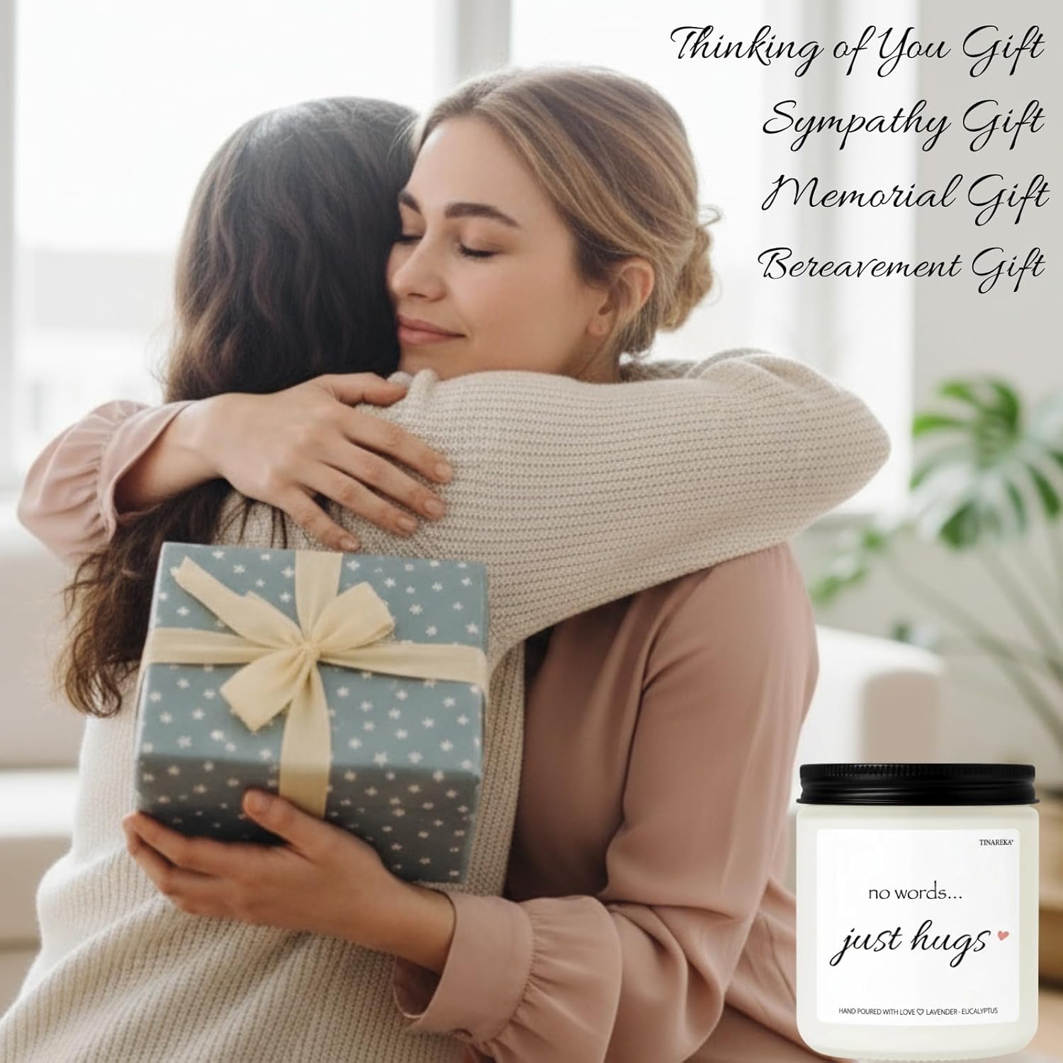 Sympathy Gifts for Loss of Loved One - Memorial Gifts,No Words Just Hugs, Scented Candle Soothe Loss,Thinking of You,Bereavement,Miscarriage,Grief,Condolences,Get Well Soon - Image 2