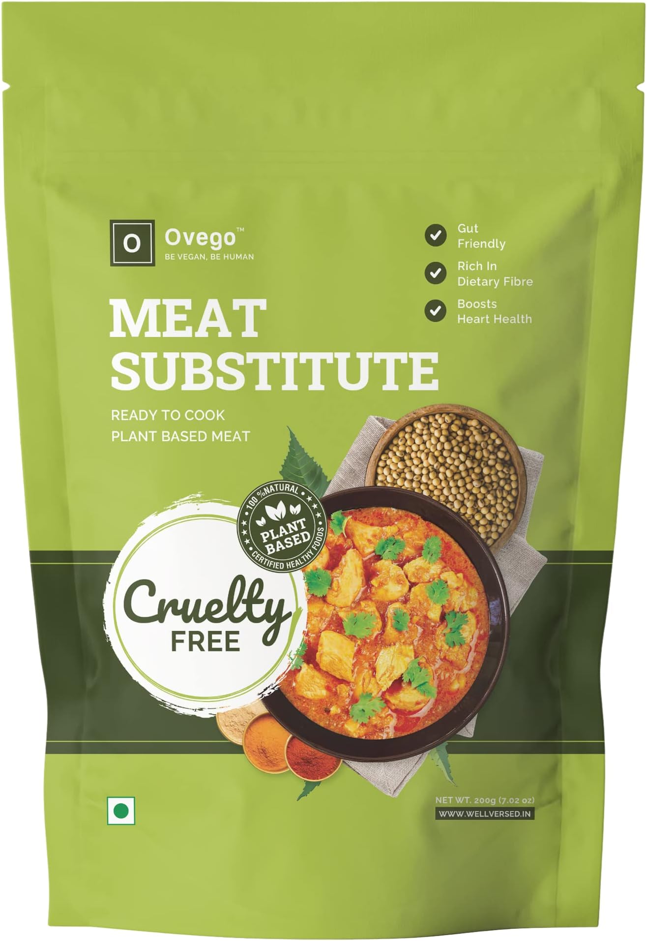 Ovego - Vegan Meat (200g) | Plant Based Protein Rich Mock Meat | Vegetarian & Vegan Friendly | Veg Meat | Mock-Meat - Plant Based | Ready to Cook