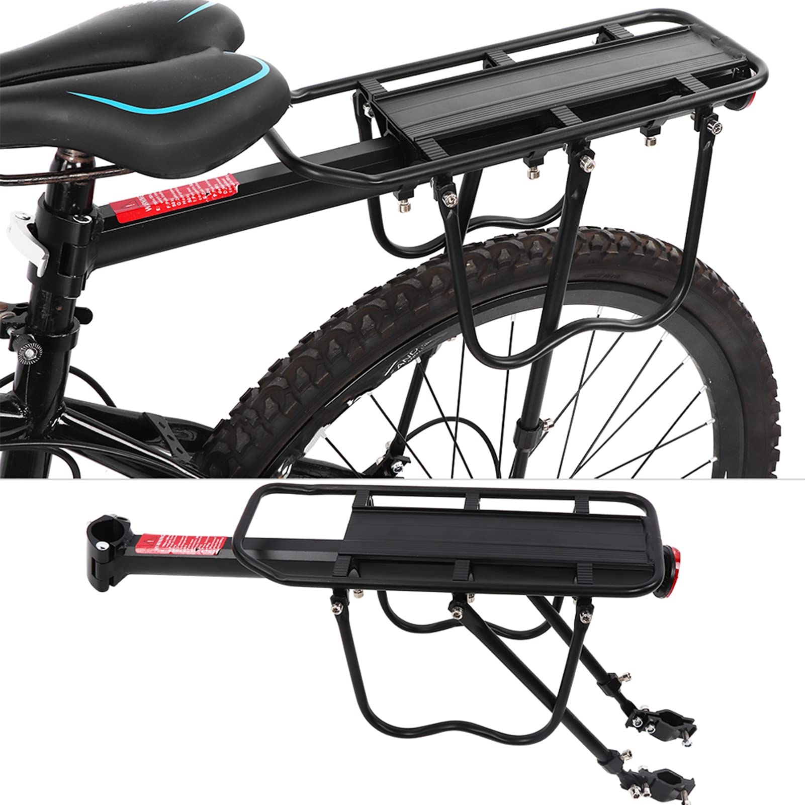 Porte-Bagages de Vélo en Alliage d'aluminium, Aile Latérale Détachable, Placage de Peinture, Support Arrière de Vélo Robuste pour Le Cyclisme