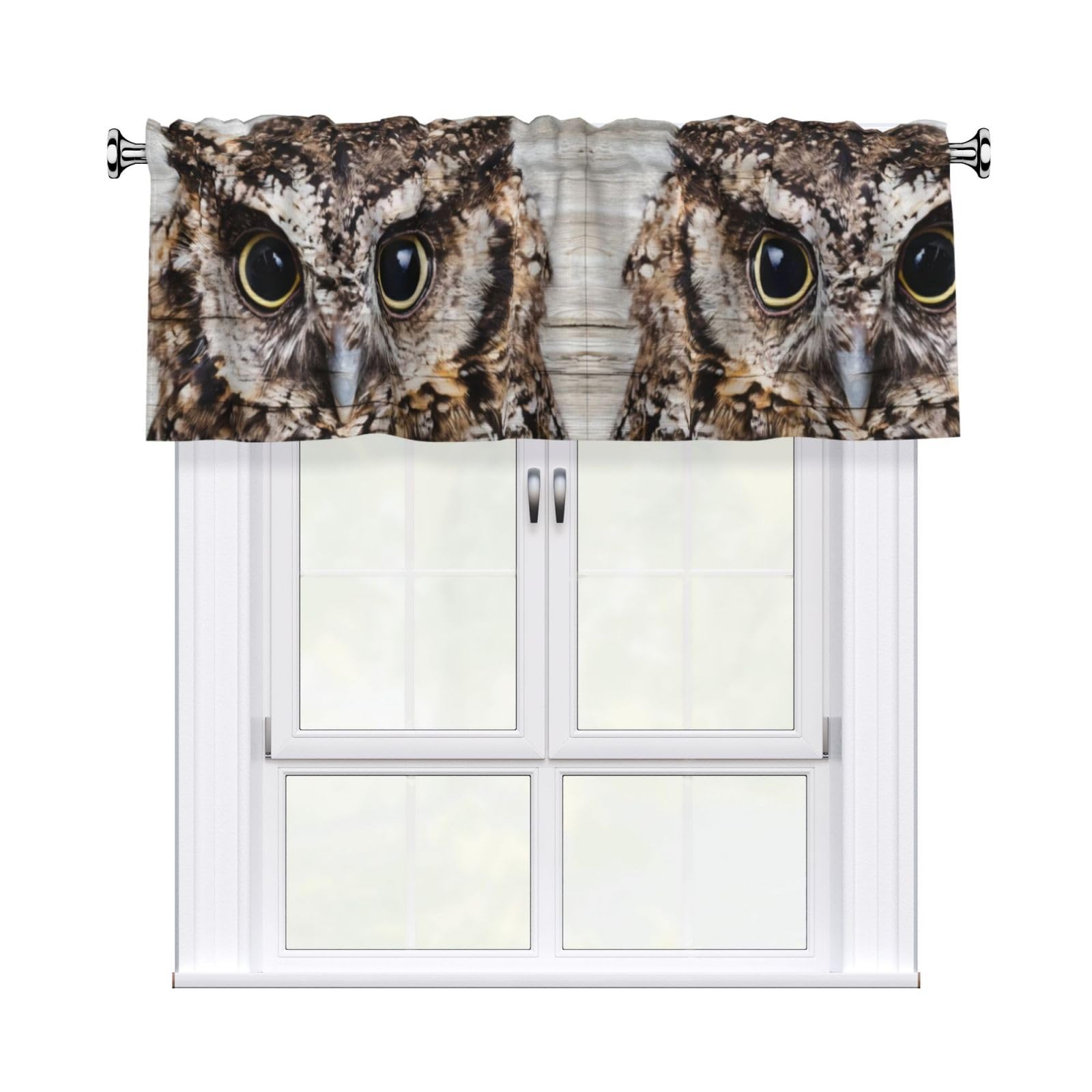 YYHHAOFA Owl Birds Prints Durable Kitchen Window Layer – 54x18 Inch 100% Polyester Valance with Precision Construction