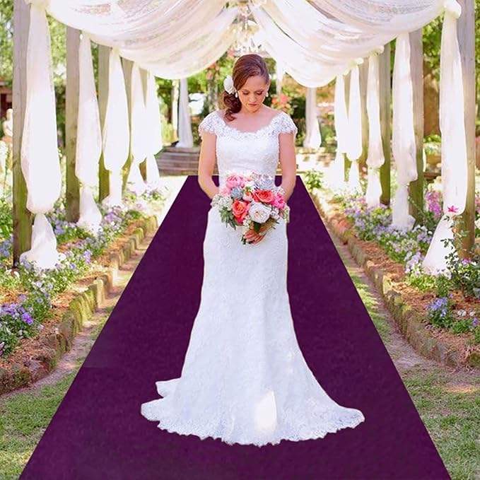 MODFUNS Royal Purple Aisle Runner for Wedding Ceremony