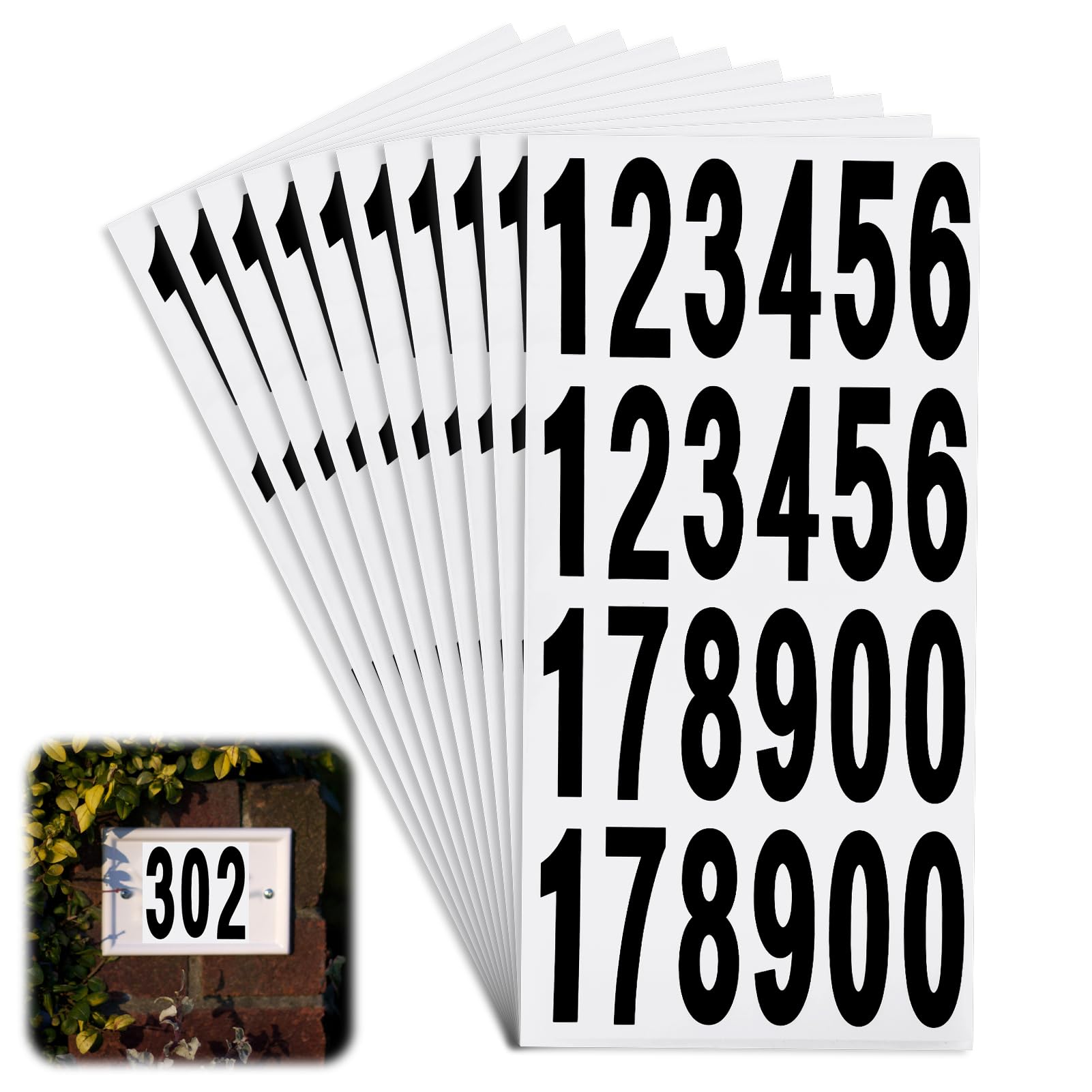 10 pcs 75 mm Pegatinas Números Adhesivos Vinilo Impermeable, Numeros Adhesivos del 0 al 9 Enumeración Señalización para Buzón, Dirección, Puerta, Número de Casa