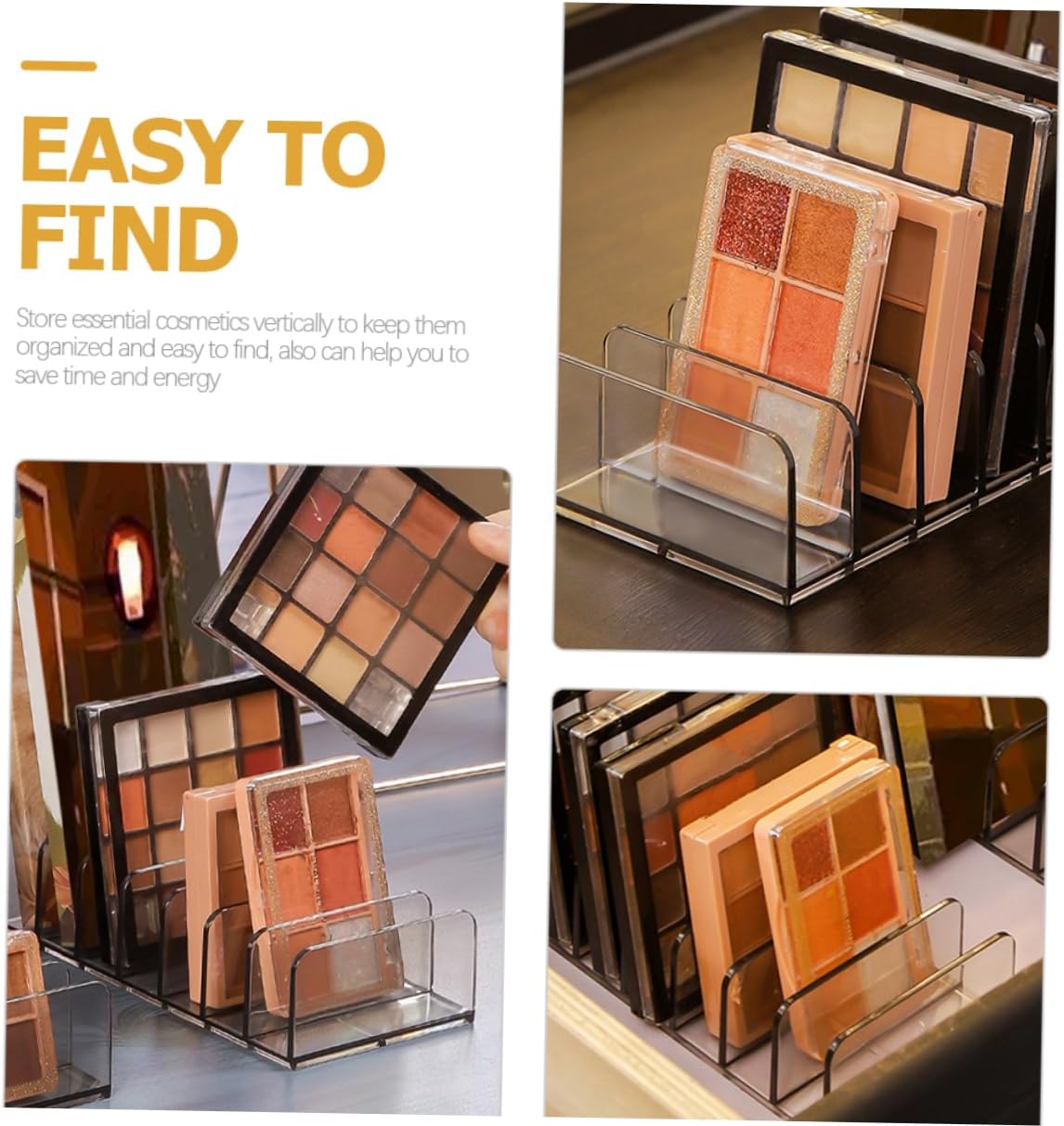 DOITOOL Cosmetic Storage Case for Pressed Powder Eyeshadow Makeup Palettes Holder Makeup Stand Organizer Small Durable