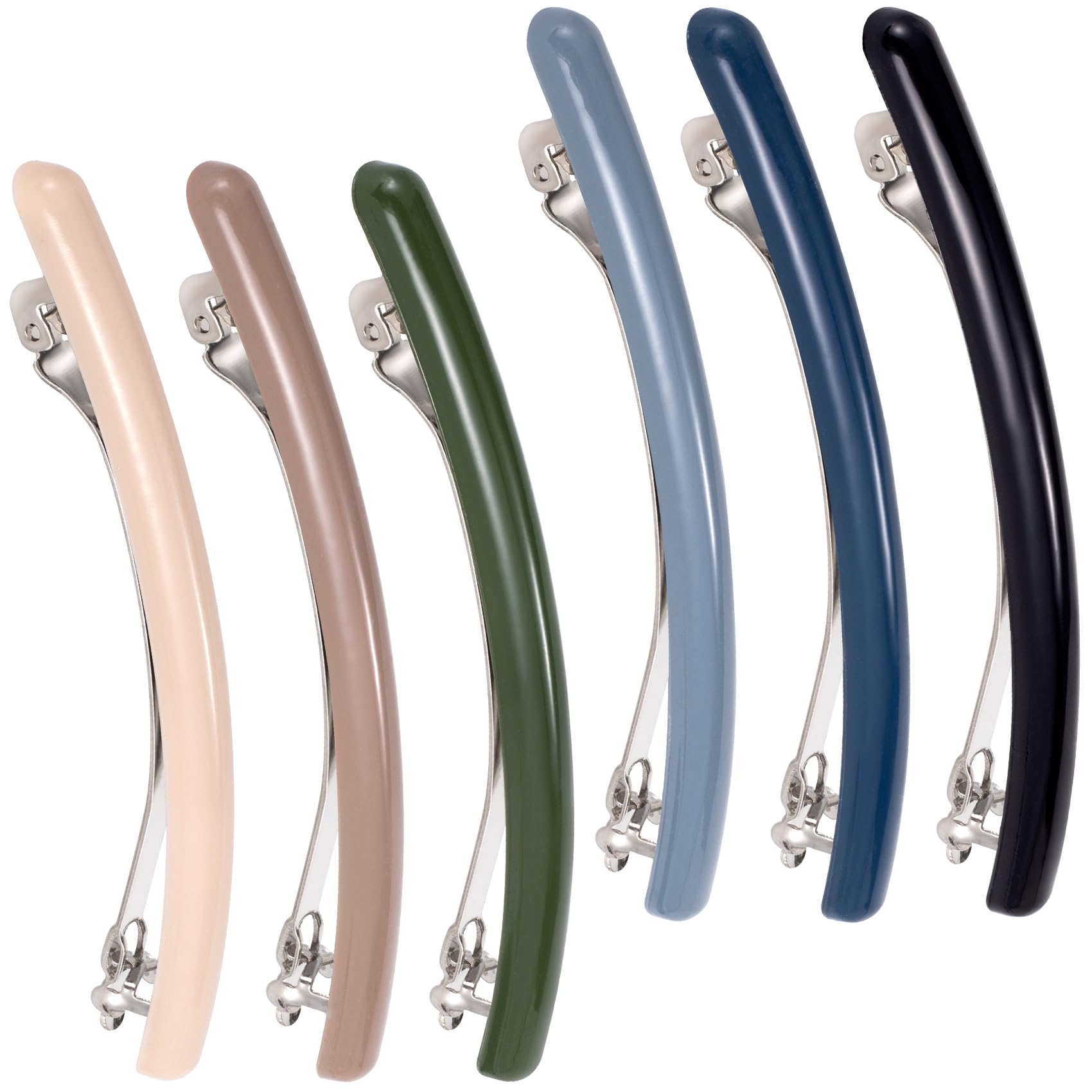 Joez Wonderful Hair Barrettes for Women, French No Slip Flat Clips, Claw Clasps for Thin Hair Styling Accessories - 6pcs