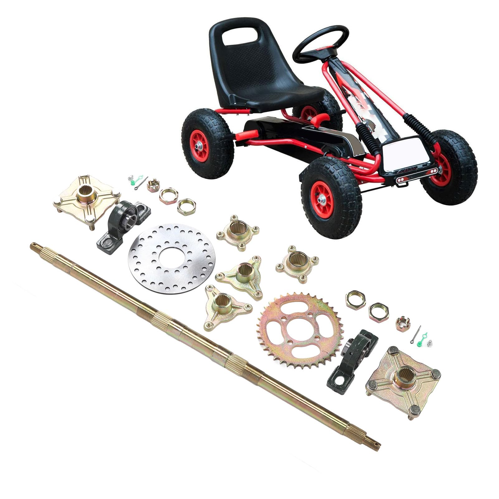 Kit per Assi Posteriori Pesanti, Materiale in Metallo Ad Alta Resistenza, 4 Fori per Go Kart Go 50 a 150 Fai -te, ATV, Quad, Trike Drift, Schother in Schided, Design
