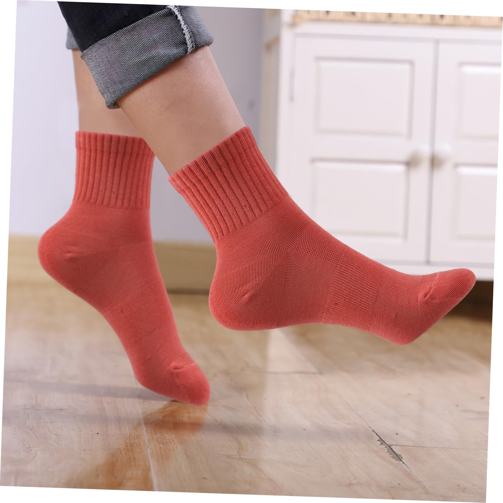 Mipcase 10pares Calcetines de Algodón para Mujer Altos Deportivos Acolchados para Botas para Correr para Senderismo para Uso Diario y Casual