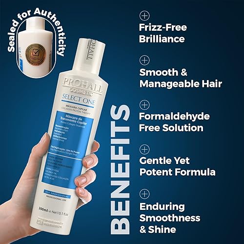 Miniatura 4 de Prohall Cosmetic Select One - Tratamiento de queratina brasileña sin formaldehído para el cabello, tratamiento de alisado del cabello de salón -