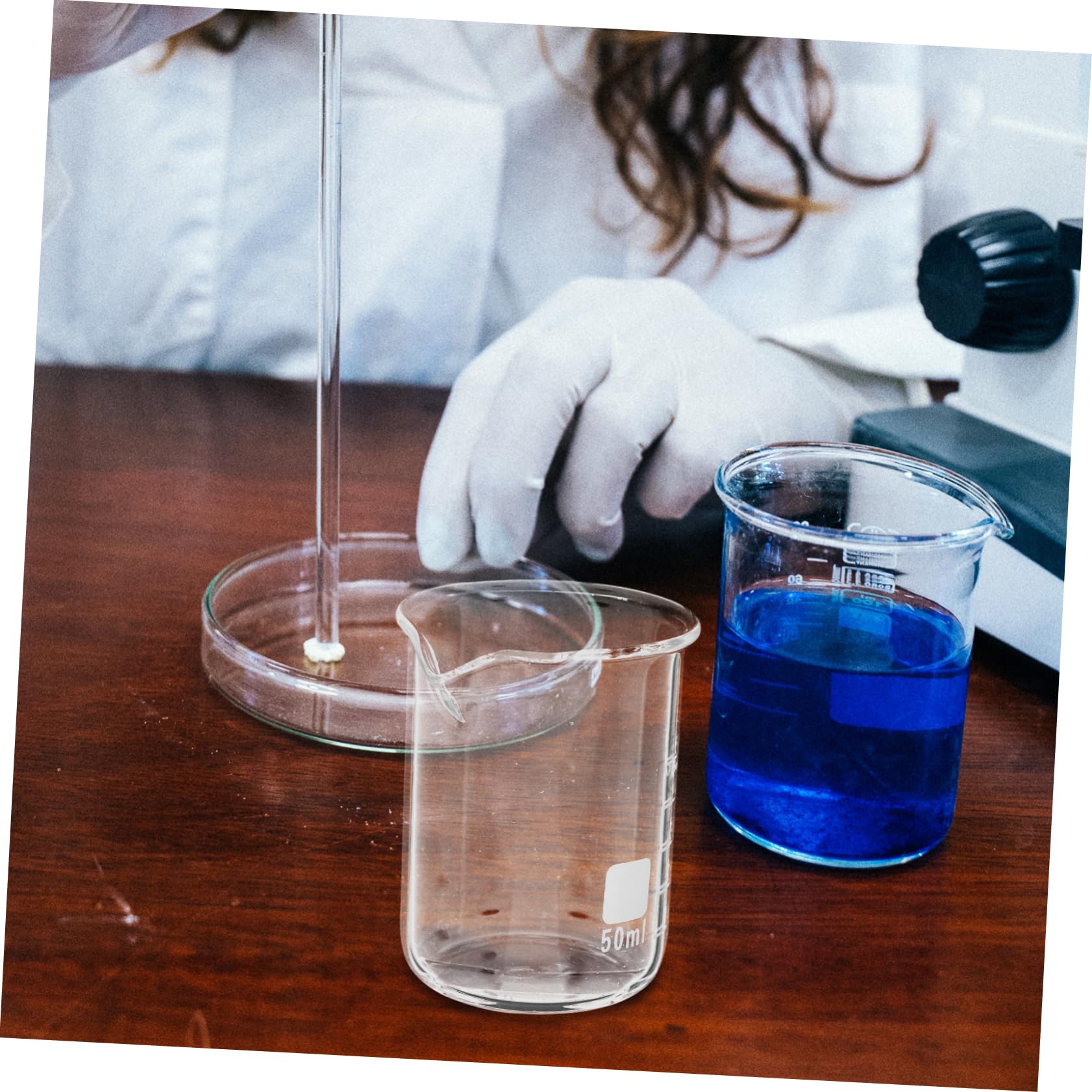 Unomor 6pcs Glass Beaker Measuring Cup Laboratory Cup Glass Measuring Cup Beaker