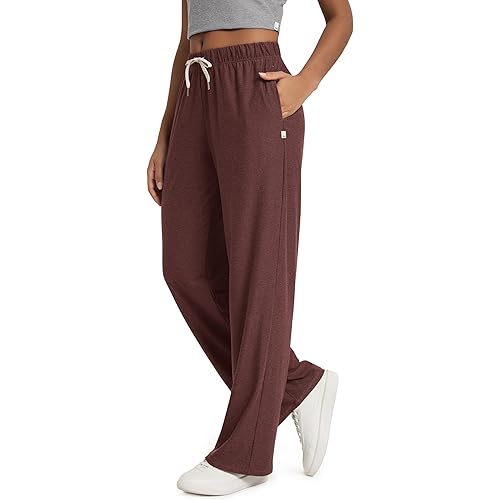 ODODOS Women's Straight Leg Pants Ultra Soft odSTRATUM Tech Relaxed Casual Pajama Lounge Pants with Pockets-29/31 Inseam